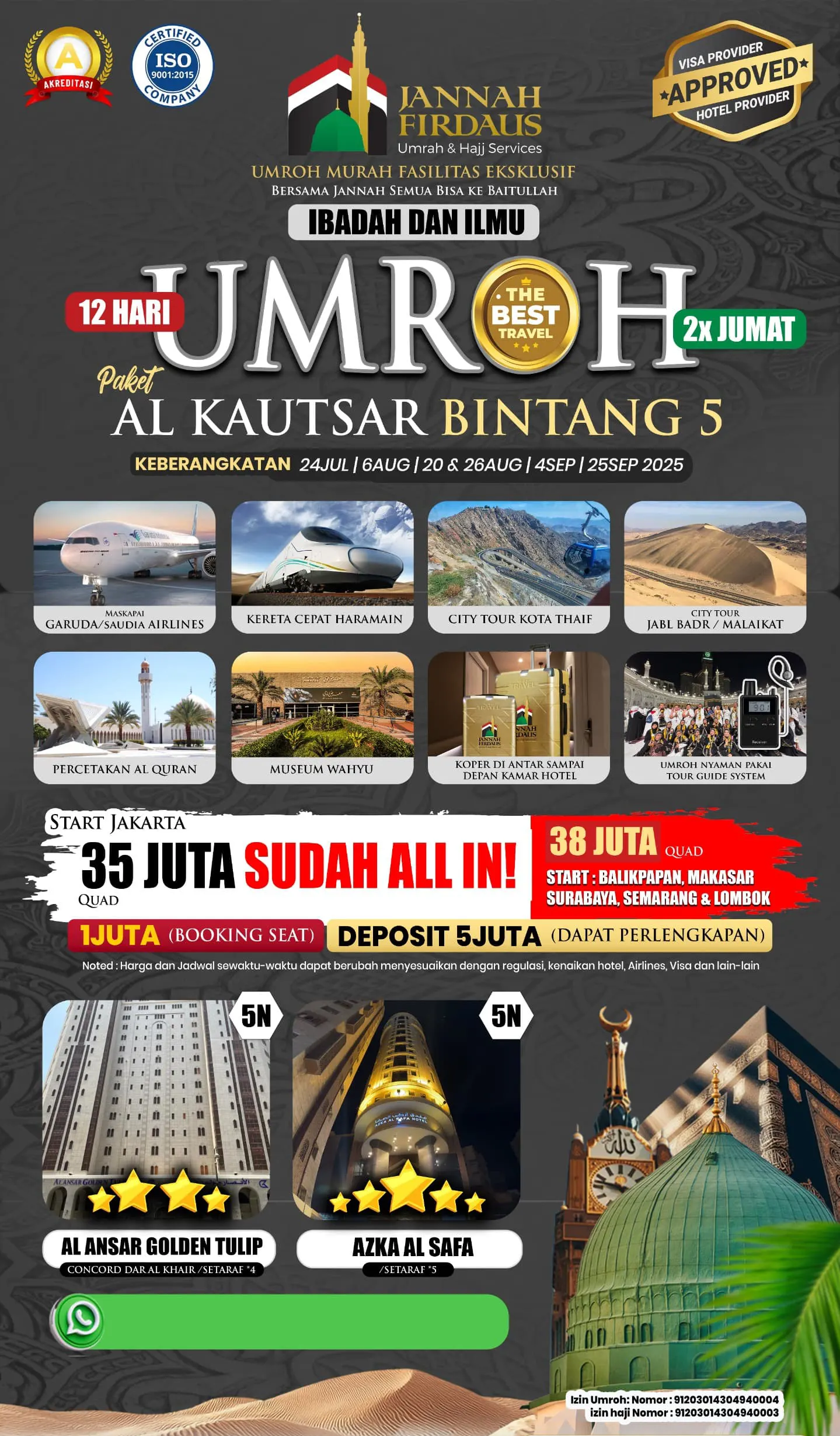 umroh 12 hari jumatain bintang 5