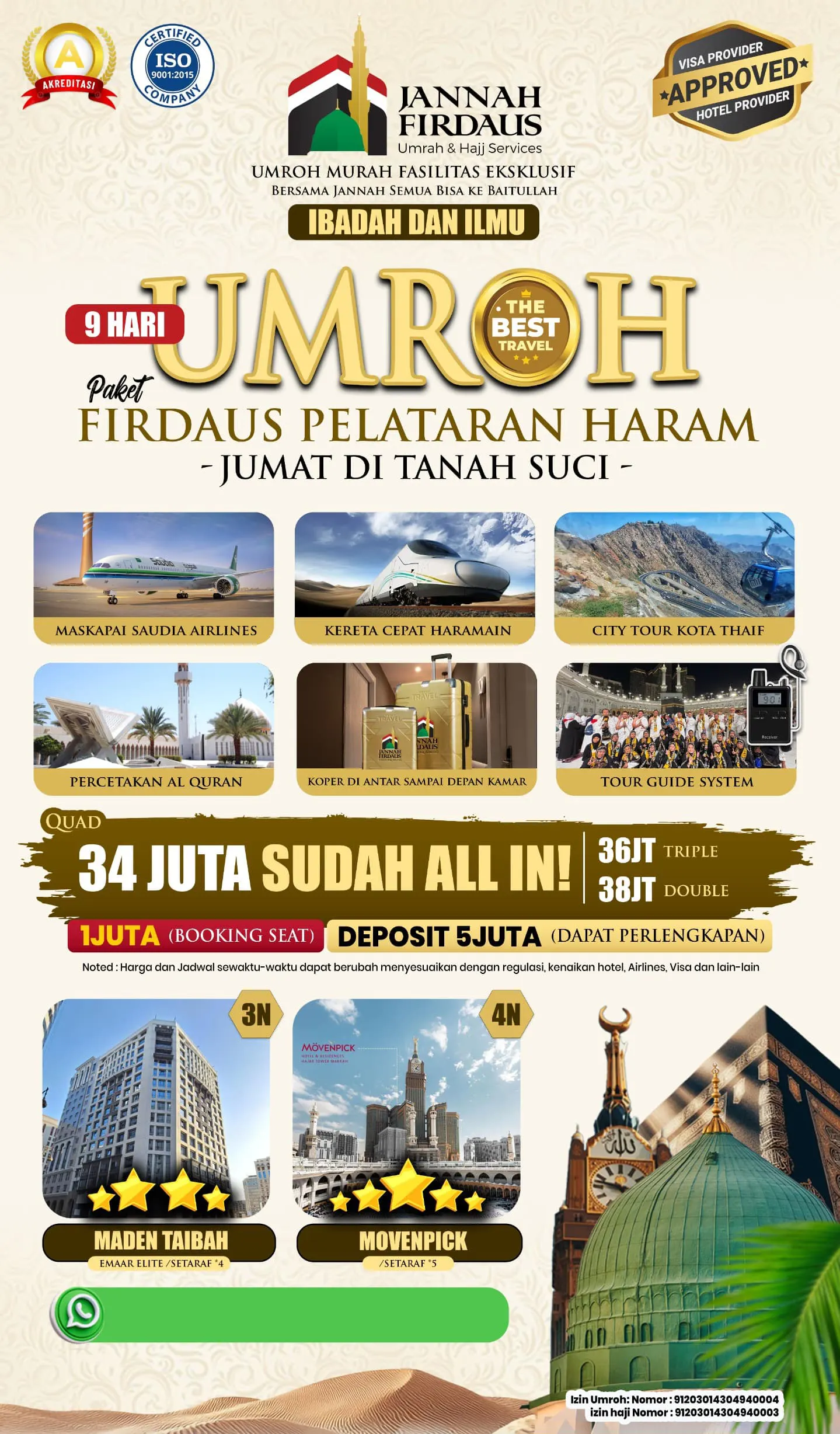 paket umroh 9 hari bintang 5