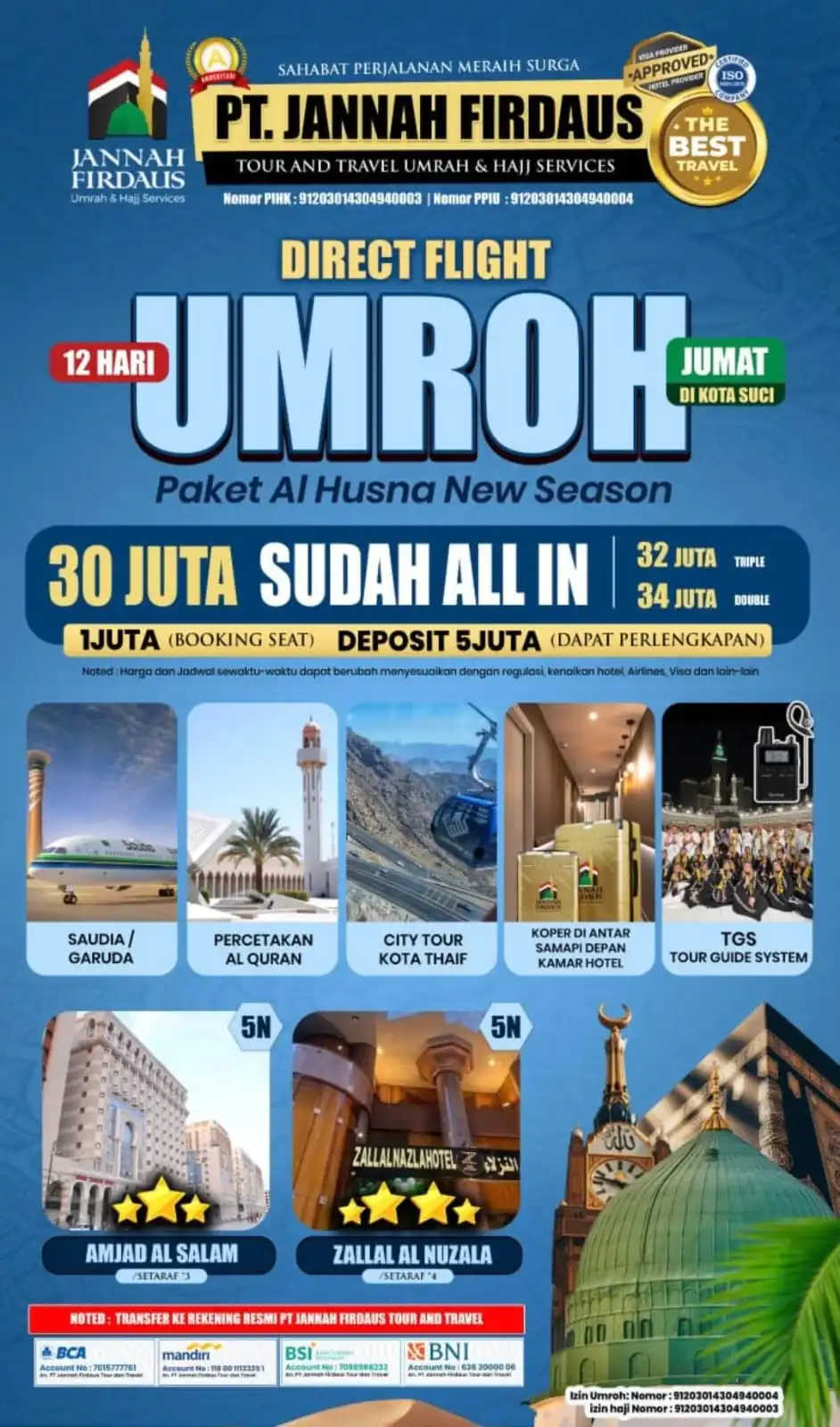 Paket Umroh 12 hari Al Husna