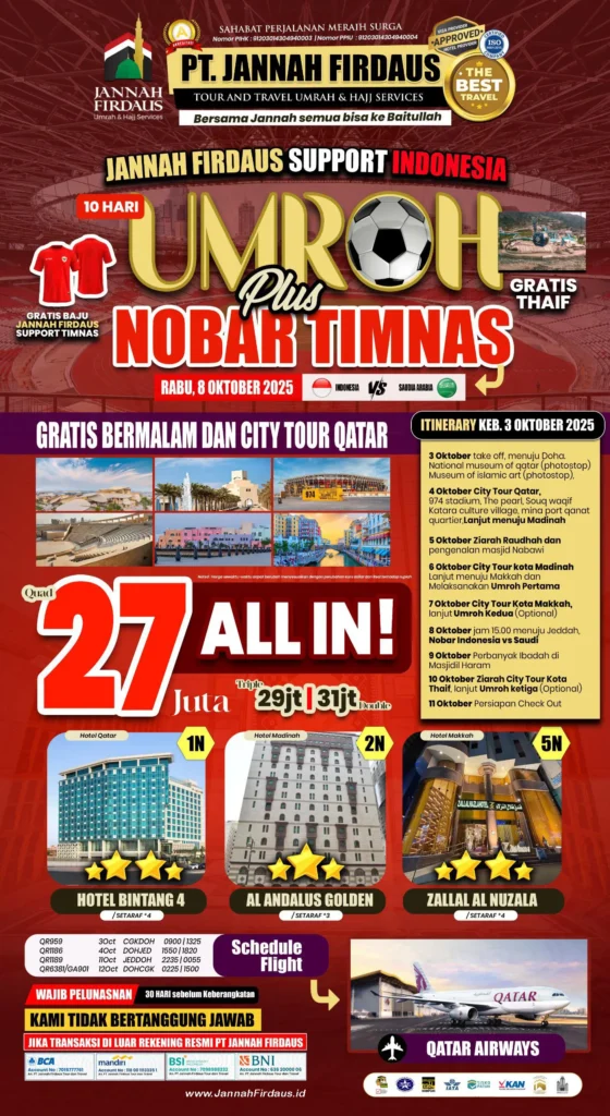umroh plus nonton timnas