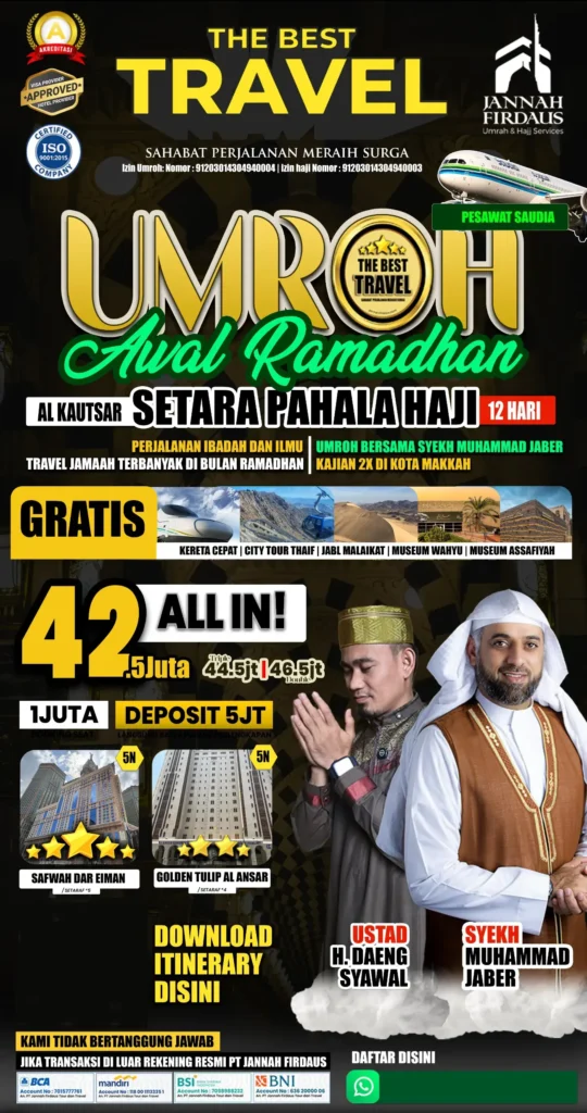 umroh awal ramadhan paket al kautsar 5 star