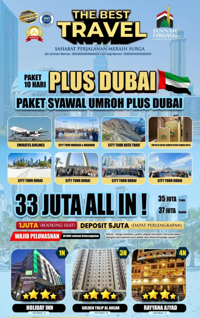 Umroh Plus Dubai 10 hari Syawal
