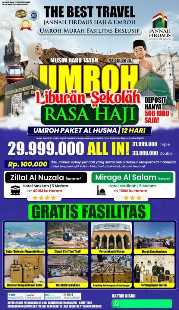 umroh 12 hari - paket al husna liburan sekolah