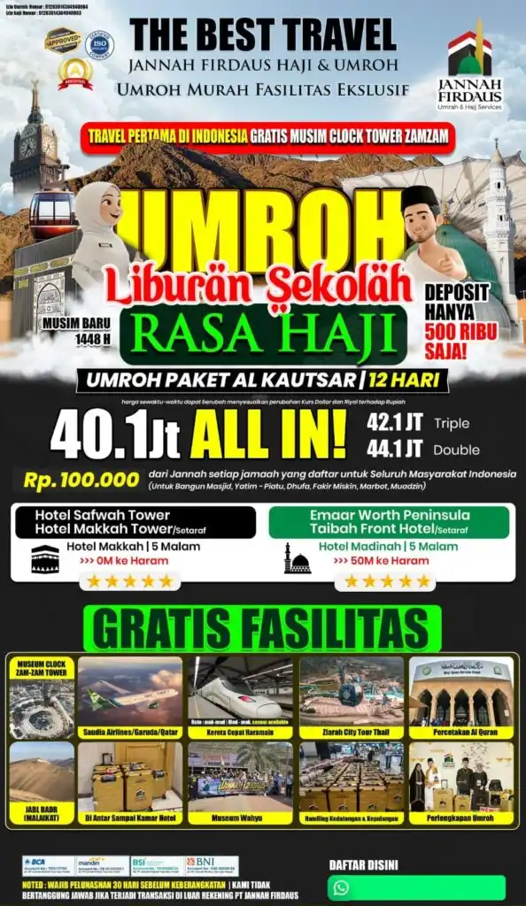 umroh 12 hari - paket al kautsar liburan sekolah