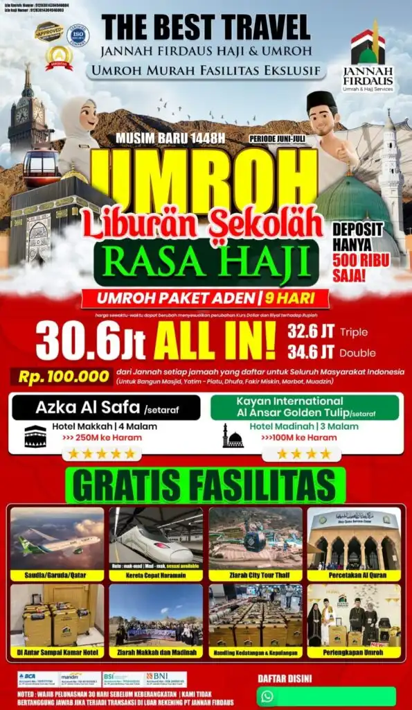 umroh 9 hari - paket aden liburan sekolah