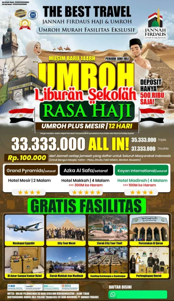 umroh plus mesir liburan sekolah