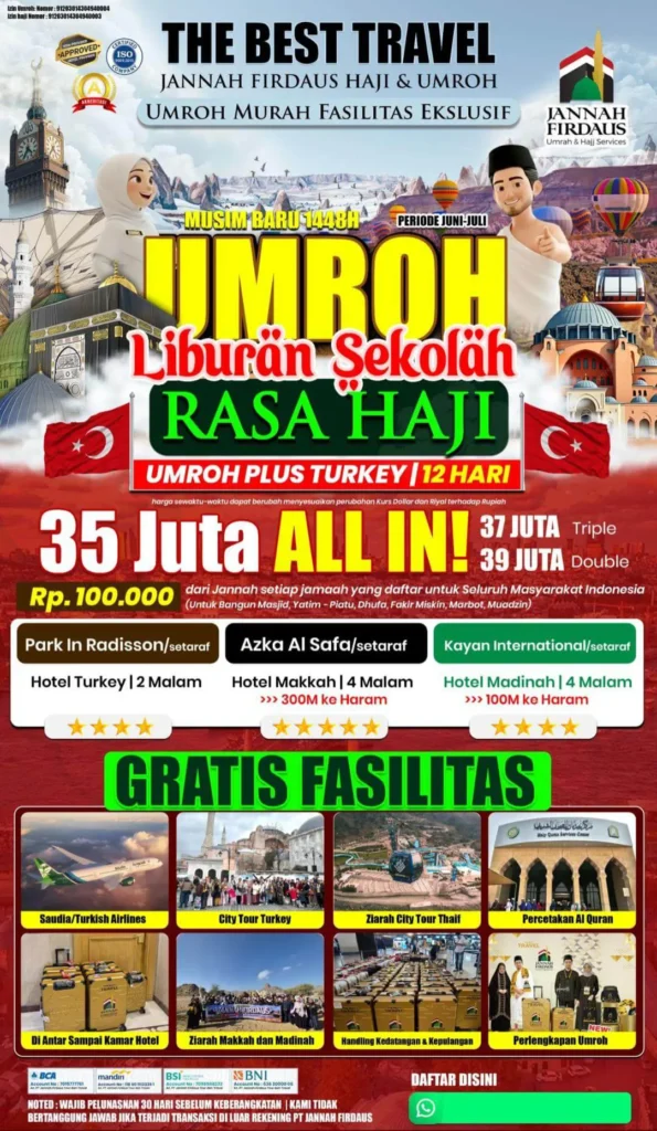 umroh plus turki liburan sekolah