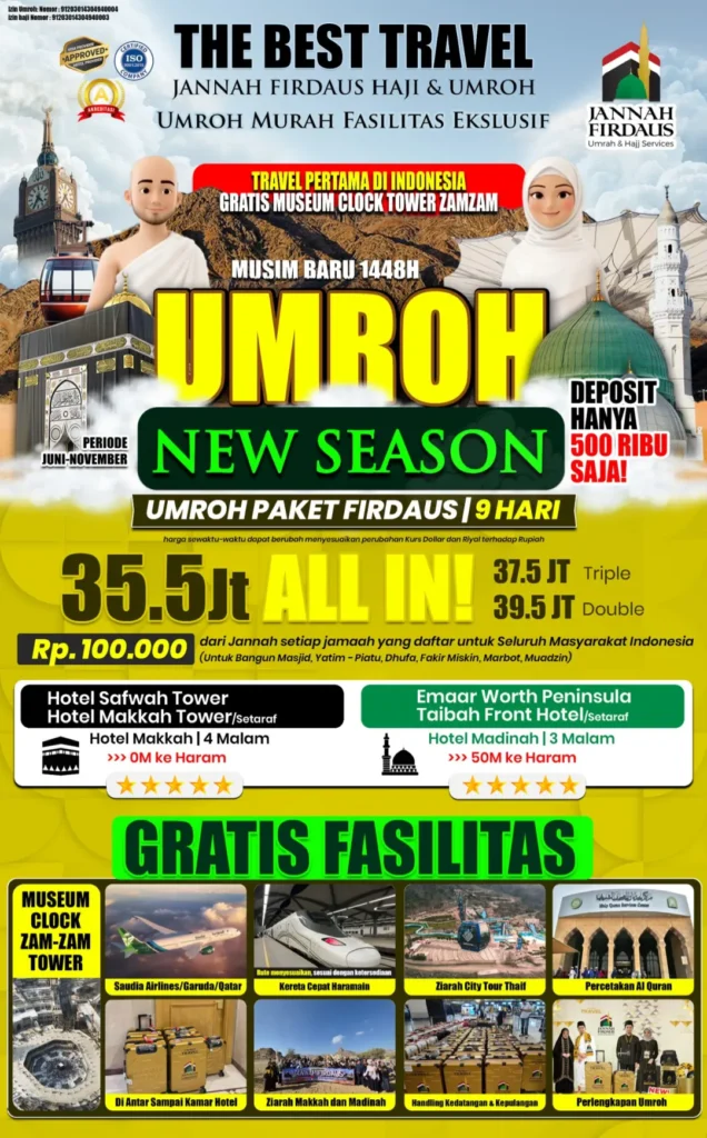 paket umroh 9 hari bintang 5 firdaus