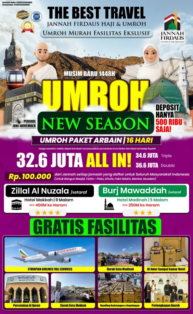 paket umroh ekonomis 16 hari arbain