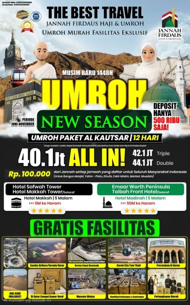 paket umroh 12 hari al kautsar bintang 5