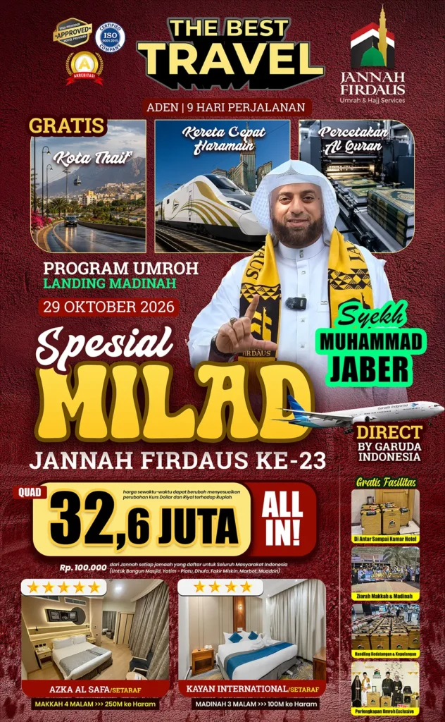 umroh milad jf paket aden program 9 hari