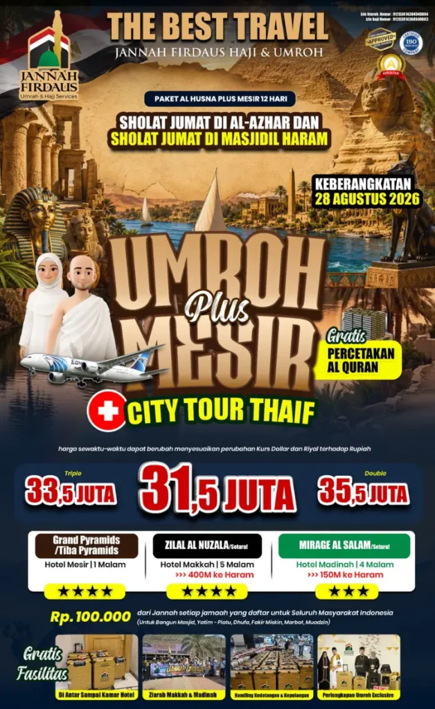 paket umroh 12 hari ekonomis plus Mesir