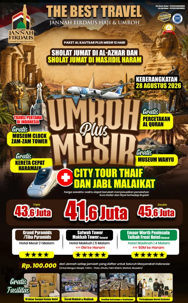 paket umroh 12 hari bintang 5 plus Mesir