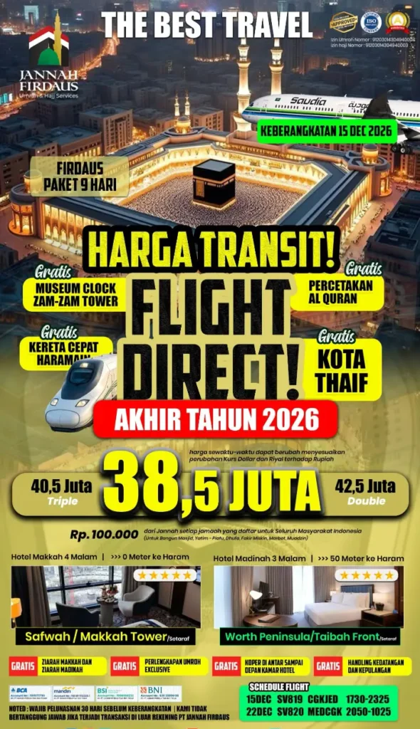 umroh 9 hari bintang 5 akhir tahun