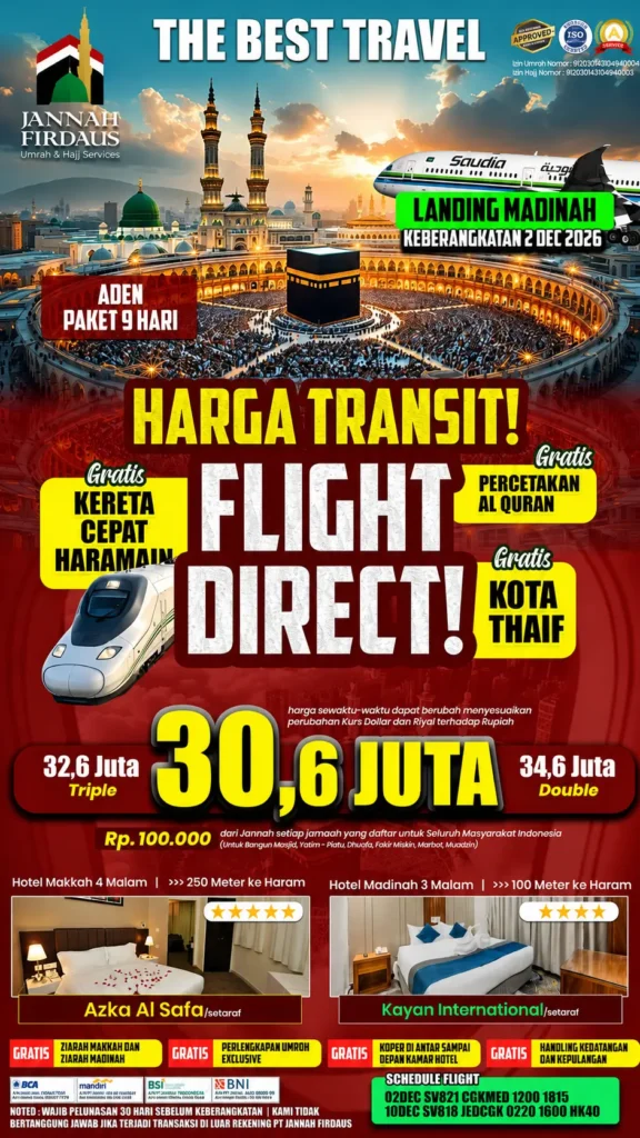 paket umroh 9 hari aden - landing Madinah