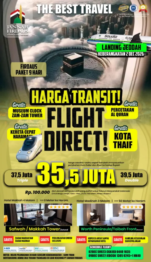 paket umroh 9 hari firdaus - landing Jeddah