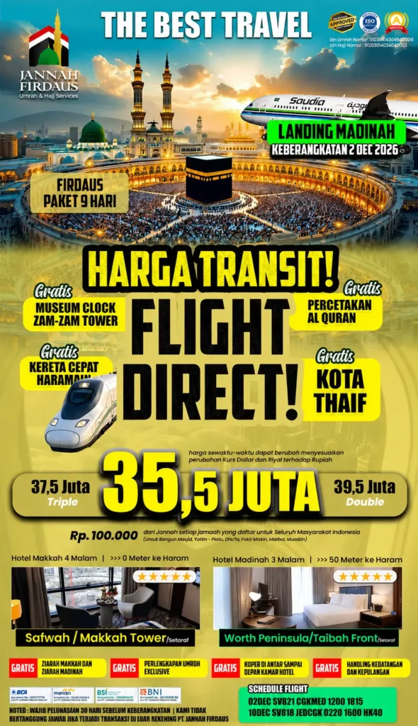 paket umroh 9 hari firdaus - landing Madinah