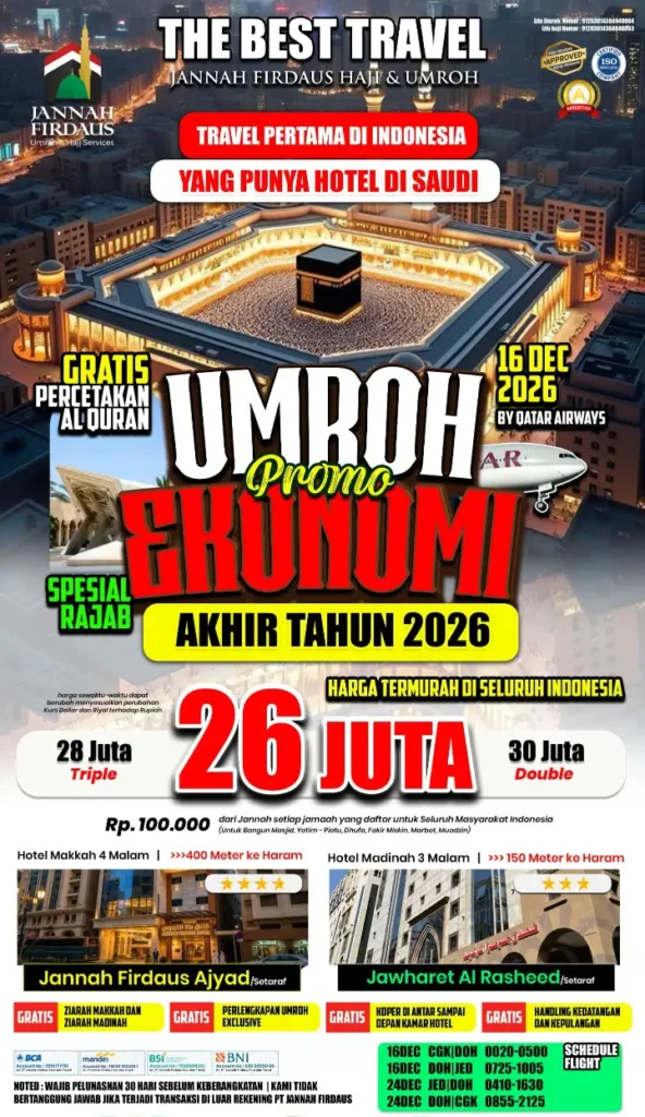 paket umroh ekonomis akhir tahun 16 desember